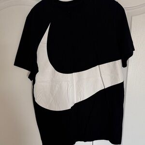 Nike Black Tee with White Swoosh